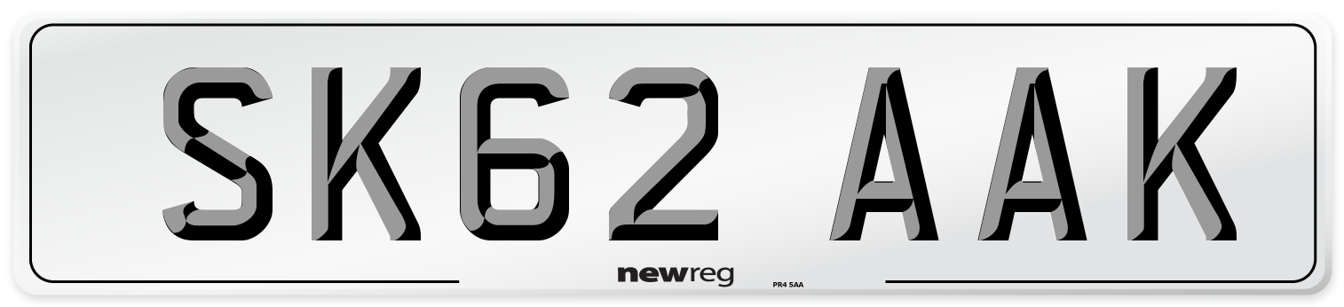 SK62 AAK Number Plate from New Reg
